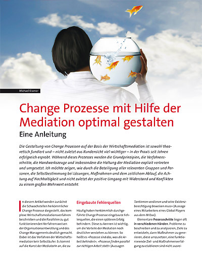 Artikel „Change Prozesse mit Hilfe der Mediation optimal gestalten Eine Anleitung“